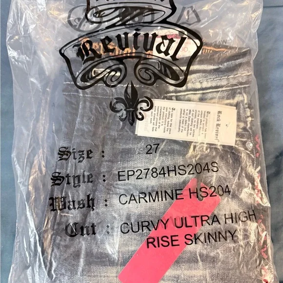 Rock Revival Collector’s Edition #445/825 Carmine Ultra High Rise Skinny Jeans - Picture 2 of 16